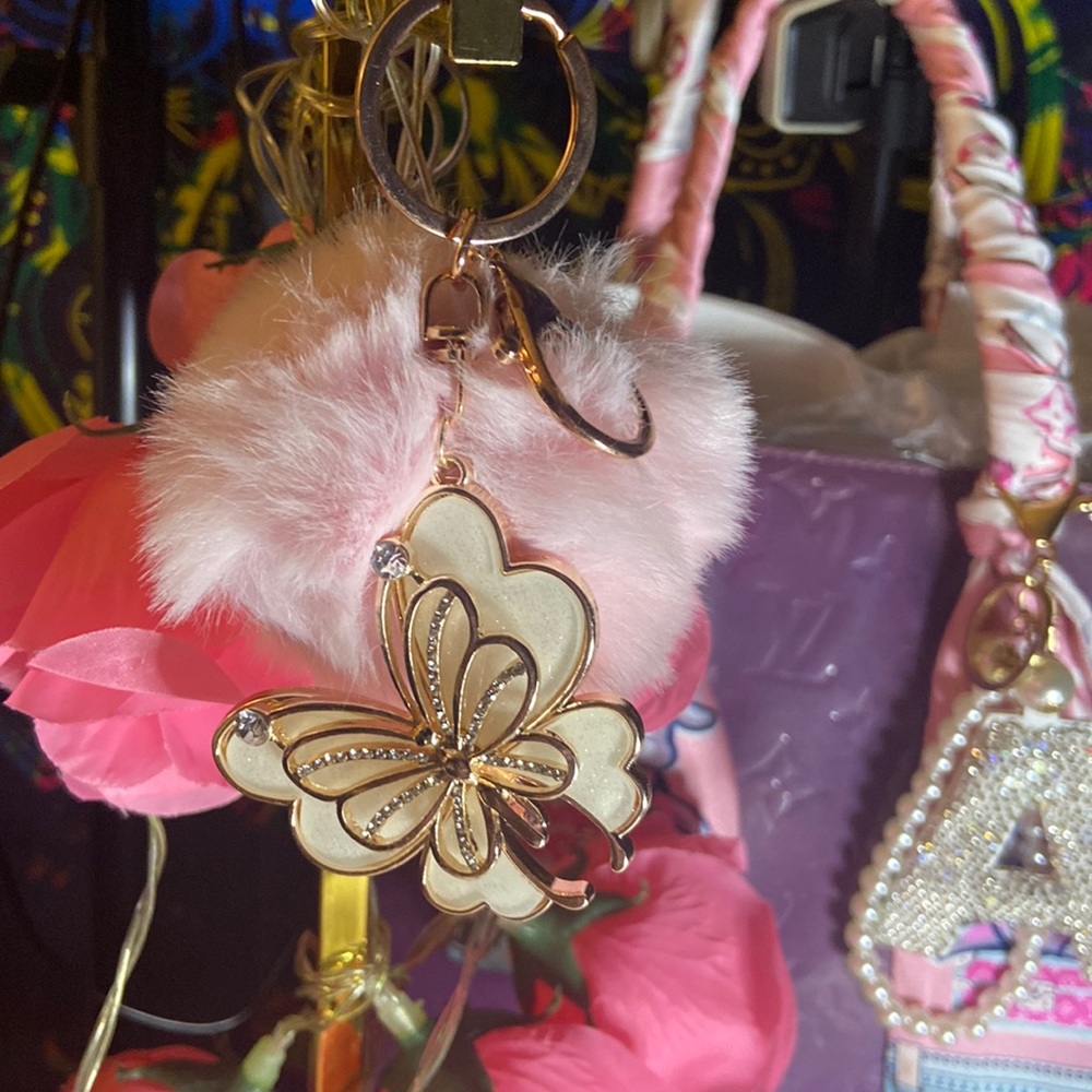 Butterfly Pom Pom Purse Charm